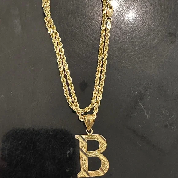 10kt real gols chain and charm